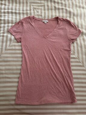 Zenana Outfitters Salmon Peach V-Neck Short Sleeve Tee